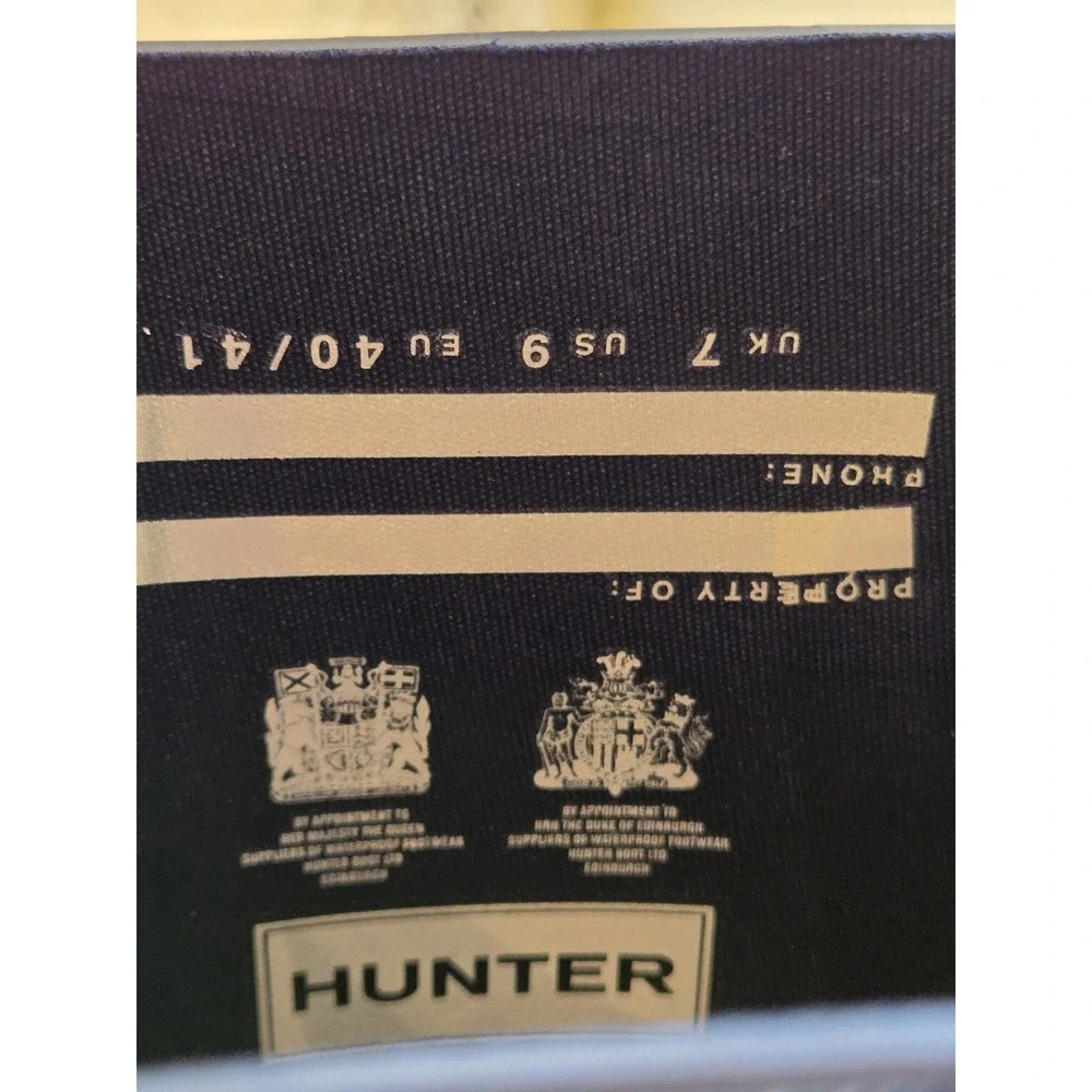 Hunter Org Wms Tall Rain Boots Melody Back Ad Gloss Rubber WP Wellies 9 NEW $190